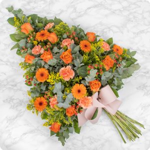 gerbe de fleurs orange livraison fleurs de deuil 123fleurs comparaison bloomyrama