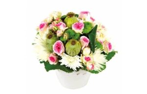 Composition florale Love tons rose et vert Agitateur floral Comparateur Bloomyrama