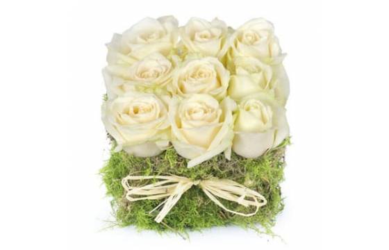 Déclaration une composition florale de roses blanches Agitateur floral comparatif bloomyrama