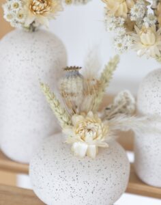 Trio de solifore blanc fleurs séchées naturelles monsieur marguerite bloomyrama