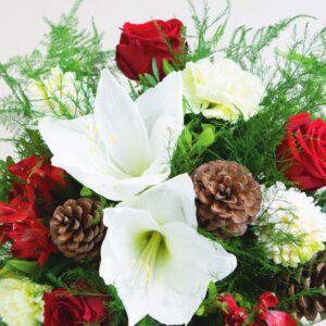 bouquet créatif du fleuriste spécial noël Interflora comparaison de fleurs bloomyrama