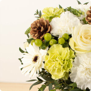 Bouquet blanc neige des pins roses blanches livraiosn 123fleurs comparaison de fleurs bloomyrama